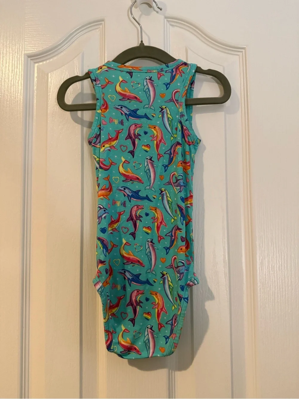 Posh Peanut Teal Dancing Dolphin Print One-Piece